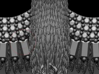 Phoenix Necklace gold  3D model