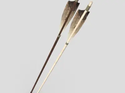 Wooden Arrow 2 Low-poly 3D model