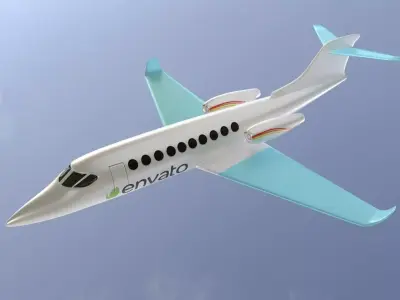 business jet Low-poly 3D model