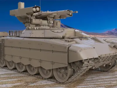Tank Terminator BMPT 72 Clay 3D model