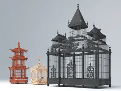 ANTIQUE BIRD CAGE 3D model