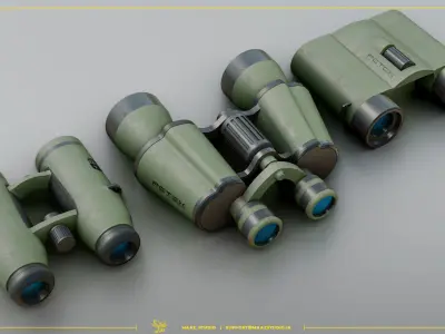 3 game ready Binoculars star wars Low-poly 3D model