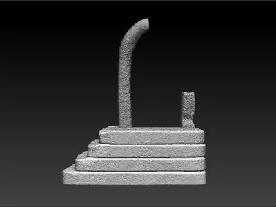 ancient ruined stairs 3D model