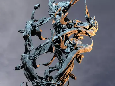 Dantes fire Dance sculpture 3D model