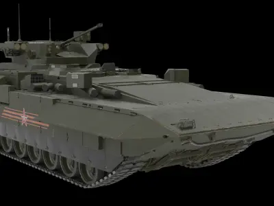 T-15 Armata Green Clean Low-poly 3D model