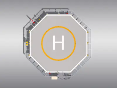 Octagonal Heliport 3D model purchase