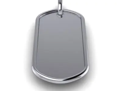 Military DogTag with bail Small Medium Large Pendant Jewelry 3D print model
