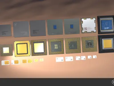 Chip Set Low-poly 3D model