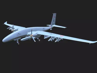 AKINCI UAV Low-poly 3D model
