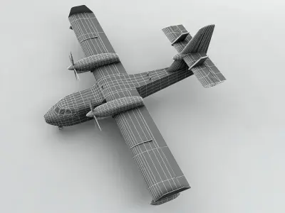 Canadair CL-415 Aircraft Low-poly 3D model