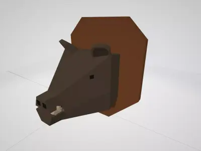 Animal heads Low-poly 3D model