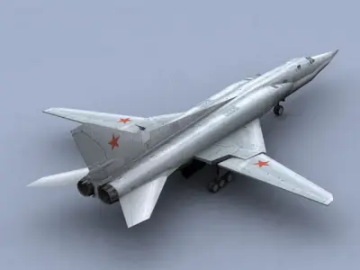Tu-22 Soviet Bomber Backfire Low-poly 3D model