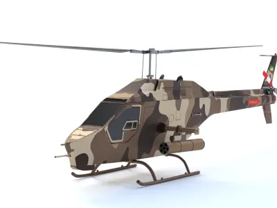 HESA Shahed 285 - AH-58A - ONE MAN ATTACK HELICOPTER -  Low-poly 3D model