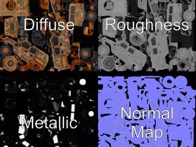 Desert Camouflage Armored Vehicle model pack Low-poly 3D model