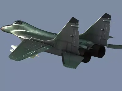 Fighter Jet Flying In Sky Plane V15 Low Poly 3D Model Low-poly 3D model