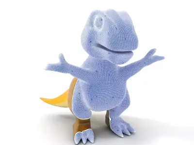 Friendly Dinosaur Rigged and Animated Character Model Low-poly 3D model