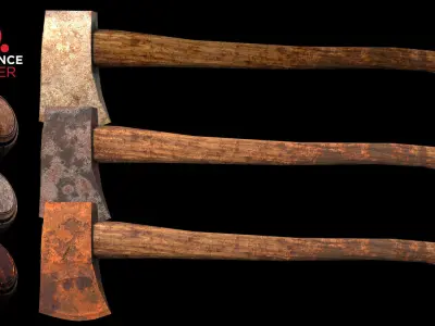 Reality Rust Metal Smart Material - Axe Model - Pbr 8k Texture Low-poly 3D model