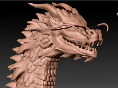 Japanese Dragon Low-poly 3D model