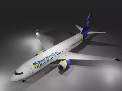 Ukraine intl airlines Boeing 737 max 8 3D Model  Low-poly 3D model