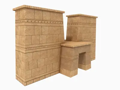Lowpoly Ancient Temples Collection With Interior Low-poly 3D model