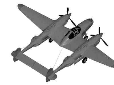 Lockheed P-38 Lightning 3D model