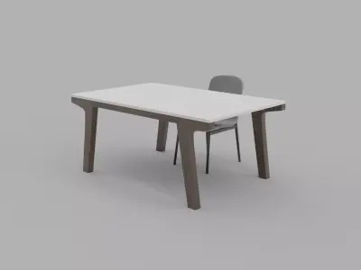 Modern Simplistic Chair and Table Free 3D model