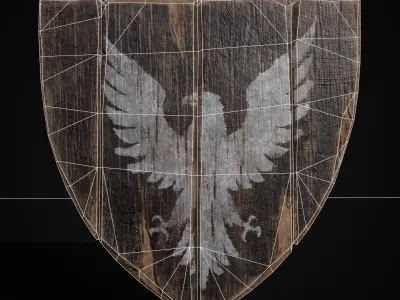 BW Bird Coat of Arms  Low-poly 3D model