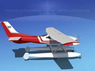 Cessna 182 Skylane Seaplane V02 3D model