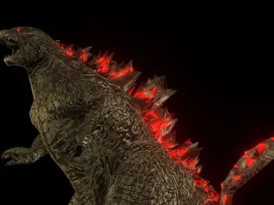 Godzilla 2019 2014 Model Free low-poly 3D model