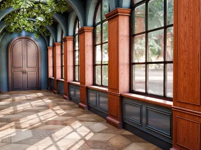 Library Hall Blender Scene Free 3D model