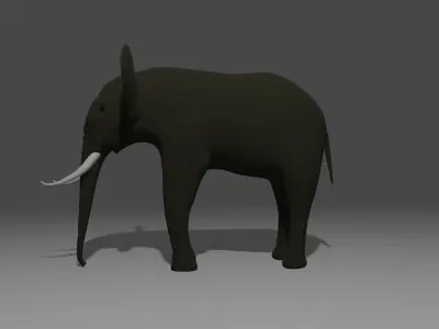 Elephant with tusks 3D model