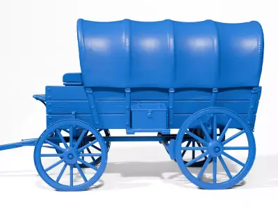 Old western covered wagon 3D print model