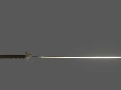 Elven satin sword Low-poly 3D model