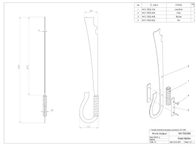 WG 7002 - Ersatz falchion v2 Low-poly 3D model