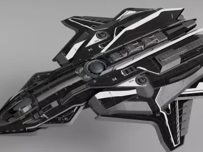 Spaceship v1 with full interiors 3D model