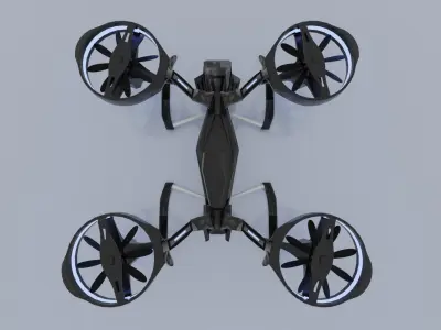 Drone Quadcopter Low-poly 3D model