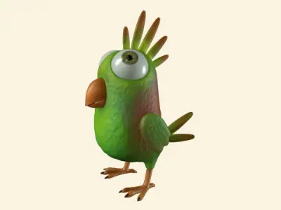 Toon Bird OBJ and Maya format 3D model