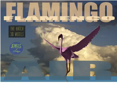 Pink Flamingo model Low-poly 3D model