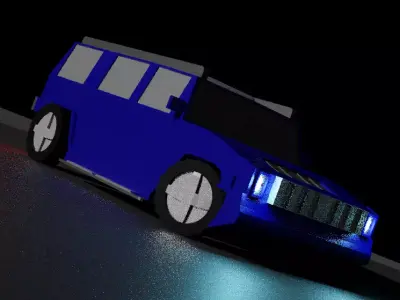 Low-Poly Hummer H3 Car Low-poly 3D model
