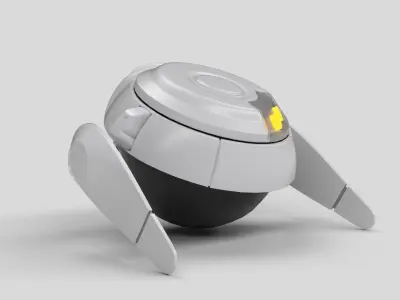  Sci-fi ship Low-poly 3D model