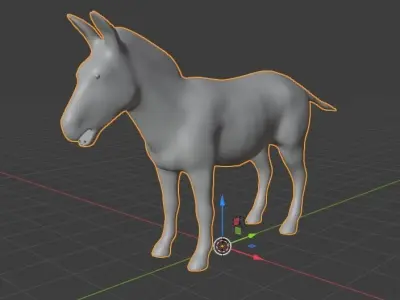Donkey Animal For Games and Animation Low-poly 3D model