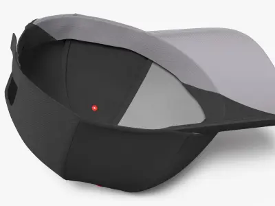 Flame Stripe Curve Brim Cap Red Black 3D model
