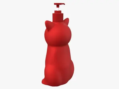 Cat Liquid Soap Dispenser Red Version Free 3D model