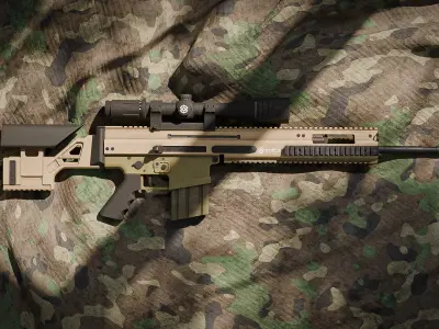 Scar20 gun Low-poly 3D model