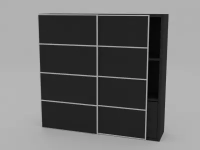 Modern Closet Black Matte Free low-poly 3D model