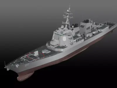 USS Winston S Churchill Arleigh Burke Flight IIA 3D model