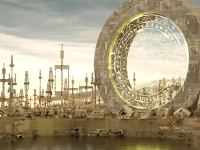 A stunning sci-fi scene 3D model