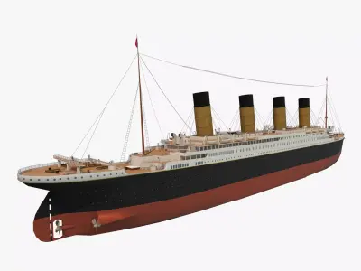 RMS Titanic ship PBR Low-poly 3D model