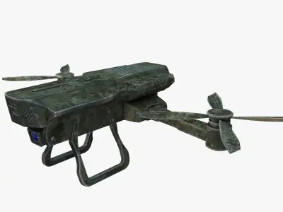 Detailed military drone reconnaissance with pbr materials Low-poly 3D model