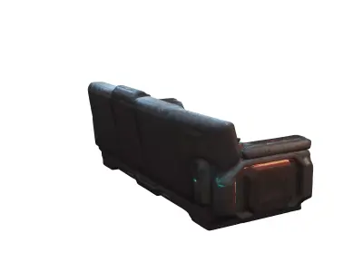 scifi asset couch cyberpunk style realistic starwars 3D model